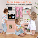 INFANS Kids Kitchen Playset Cooking Toy Kitchen Set with Coffee Machine Stove Removable Sink Microwave Storage Cabinet