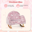 INFANS Kids Sofa with Glow in The Dark, Toddler Rocking Chair, Upholstered Comfy Foam Children Chair for Kindergarten Playroom