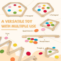 INFANS Montessori Wooden Balance Beam Stepping Stones for Kids, 12 Piece Obstacle Course for Playroom