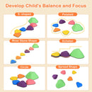INFANS Balance Stepping Stones for Kids, 6, 11pcs Non-Slip Plastic Balance Stones, Indoor Outdoor Coordination Balance Blocks