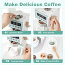 INFANS Corner Kids Kitchen Playset, Toddler Wooden Pretend Cooking Set with Lights Sounds Coffee Machine Washing Machine