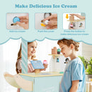INFANS Ice Cream Cart Grocery Store Marketplace Toy, Market Stand Shop Pretend Play Set with Accessories Gift for Ages 3+
