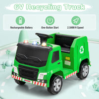 INFANS Ride on Car, 6V Recycling Garbage Truck Electric Vehicle with Music, Horn, Warning Lights