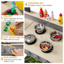 INFANS Mud Kitchen, Outdoor Play Kitchen with Faucet Chalkboard Stoves Removable Sink Cooking Accessories Wooden Kids Kitchen Playset