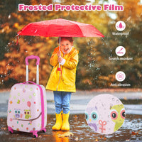 INFANS Kid Luggage Set, 12’’ Travel Backpack and 16’’ Carry on Suitcase with Rolling Spinner Wheels for Children Boys Girls