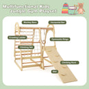 NFANS 7 in 1 Wooden Montessori Climber Playset with Tent Slide Climbing Rock Climbing Net