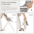 INFANS Baby High Chair, Quick Folding Portable Highchair for Babies and Toddlers with Adjustable Footrest Removable Dishwasher Tray PU Seat