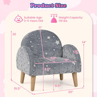 INFANS Kids Sofa with Glow in The Dark, Toddler Armchair Couch, Upholstered Comfy Foam Children Chair for Kindergarten Playroom