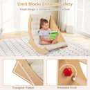 INFANS 6 in 1 Montessori Wooden Arch Climber Rocker with Cushion