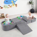 INFANS Climbing Toys for Toddlers, Foam Climbing Blocks and Ball Pit for Baby, 5pc Kids Climb and Crawl Block Activity Play Set