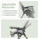 INFANS Baby High Chair, Convertible Quick Folding Portable Highchair for Babies with Wheels Removable Tray