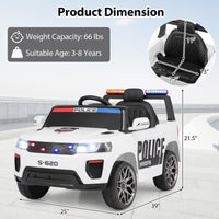 INFANS Ride on Police Car, 12V Kids Battery Powered Electric Vehicle with Siren, Flashing Lights, Bluetooth, Power Display