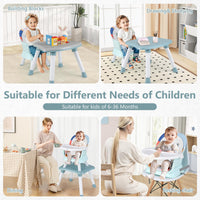 INFANS 8 in 1 Baby High Chair, Convertible Highchair for Babies and Toddlers, Infant Dining Booster Seat, Kids Stool Table Chair Set