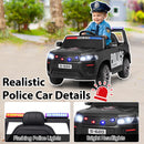 INFANS Ride on Police Car, 12V Kids Battery Powered Electric Vehicle with Siren, Flashing Lights, Bluetooth, Power Display