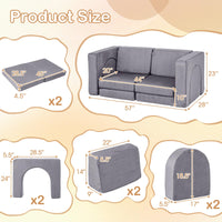 INFANS Modular Kids Play Couch, 8 PCS Toddler Creative Sectional Fort Building Sofa