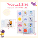 INFANS Children Wardrobe, Cute for Kids Bedroom Nursery Armoire with 12 Cube, Kid Clothes Storage Organizer