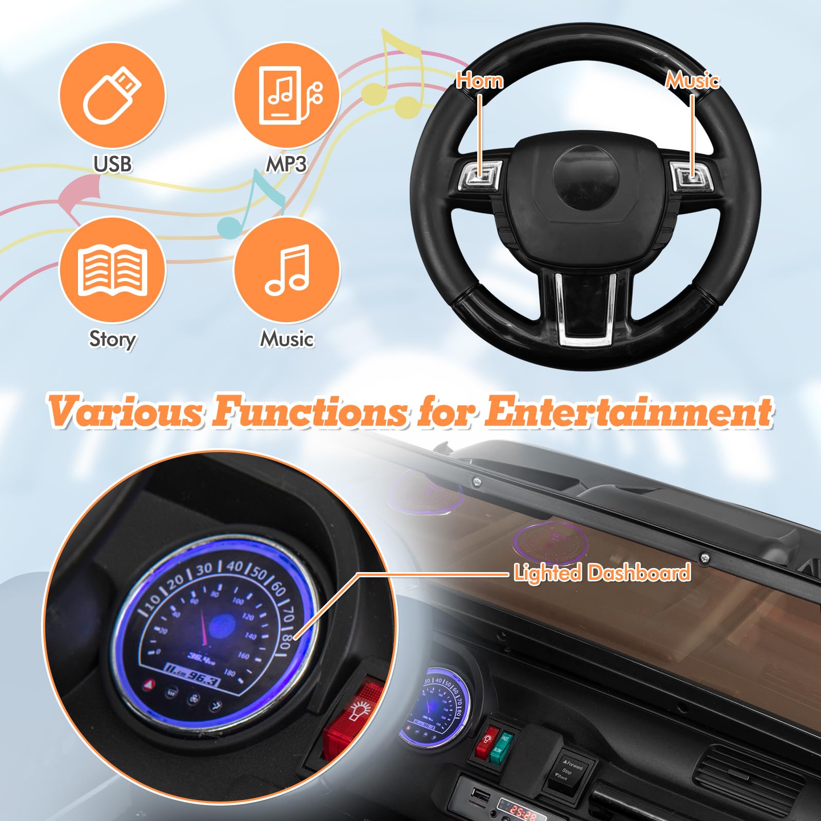 INFANS 24V 2 Seater Ride on Car for Kids, 2WD/4WD Battery Powered with Remote Control, 20" Wide Seat Electric Jeep Toys