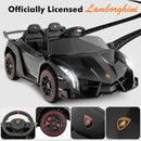 INFANS 2 Seater Kids Ride on Car, 12V 4WD Licensed Lamborghini Veneno Powered Electric Vehicle with Rocking Mode, Remote Control