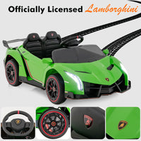 INFANS 2 Seater Kids Ride on Car, 12V 4WD Licensed Lamborghini Veneno Powered Electric Vehicle with Rocking Mode, Remote Control