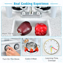 INFANS Toddler Wooden Pretend Cooking Set with Realistic Light & Sound