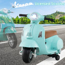 INFANS Licensed Vespa Kids Motorcycle, 6V Battery Powered Motorbike for Toddlers with Training Wheels, Horn, LED Lights