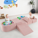 INFANS Climbing Toys for Toddlers, Foam Climbing Blocks and Ball Pit for Baby, 5pc Kids Climb and Crawl Block Activity Play Set