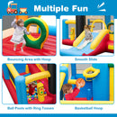 INFANS Inflatable Bounce House, Train Theme Kids Jumping Castle, Inflatable Obstacle Course with 950W Blower