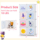 INFANS Children Wardrobe, Kid Closet, Cute for Kids Bedroom Nursery Armoire with 8 Cube, Kid Clothes Storage Organizer