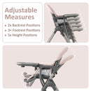 INFANS Baby High Chair, Convertible Quick Folding Portable Highchair for Babies and Toddlers with Adjustable Height
