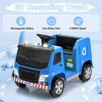 INFANS Ride on Car, 6V Recycling Garbage Truck Electric Vehicle with Music, Horn, Warning Lights