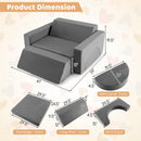 INFANS Mondular Kids Play Couch, 8PCS Toddler Sectional Sofa Building Fort for Bedroom, Imaginative Convertible Floor Cushion
