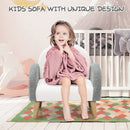 INFANS Kids Sofa, Toddler Armchair with Solid Wooden Frame Anti-Tipping Design Plush Fabric, Upholstered Children Chair