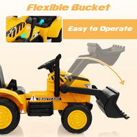 INFANS Kids Ride on Car, 12V Electric Excavator Vehicle Construction Truck, Toddlers Battery Powered Bulldozer Tractor