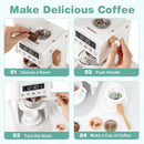 INFANS Corner Kids Kitchen Playset, Toddler Wooden Pretend Cooking Set with Lights Sounds Coffee Machine Washing Machine