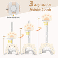 INFANS Toddler Basketball Hoop, 3 in 1 Height Adjustable Kids Sports Activity Center Indoor with Soccer Goal Golf Ball and Club