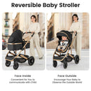 INFANS 2 in 1 Baby Stroller, Folding Newborn Pram Convertible Stroller High Landscape Shock Absorption