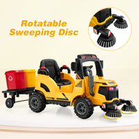 INFANS Ride on Car, 12V 2 in 1 Kids Street Sweeper Truck Electric Vehicle with Remote Control