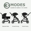 INFANS 2 in 1 Baby Stroller, High Landscape Infant Stroller, Foldable Pushchair