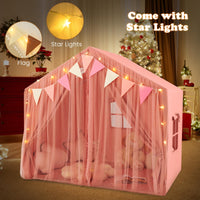 INFANS Kids Play Tent, Large Size Playhouse with Star Light Windows, Indoor Outdoor Princess Tents Castle for Toddlers