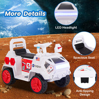 INFANS Ride on Car, 6V Electric Toy for Kids with Radar, Rocket, MP3, USB, Horn, 4-Wheeler Battery Powered Quad Gift for Toddlers