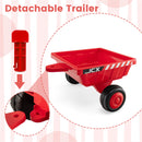 INFANS 12V Kids Ride on Tractor, Battery Powered Motorized Electric Car with Trailer, Dual Motors, Toddler Vehicle Toys