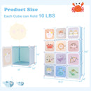 INFANS Children Wardrobe, Kid Closet Portable Baby Dresser Cute for Kids Bedroom Nursery Armoire with Doors