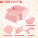 INFANS Mondular Kids Play Couch, 8PCS Toddler Sectional Sofa Building Fort for Bedroom, Imaginative Convertible Floor Cushion