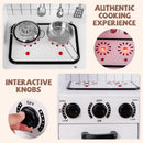 INFANS Play Kitchen for Kids, Wooden Kids Play Kitchen Playset with Realistic Light & Sounds, Children Pretend Cooking Toy Set
