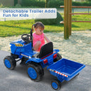 INFANS 12V Kids Ride on Tractor, Battery Powered Motorized Electric Car with Trailer, Dual Motors, Toddler Vehicle Toys