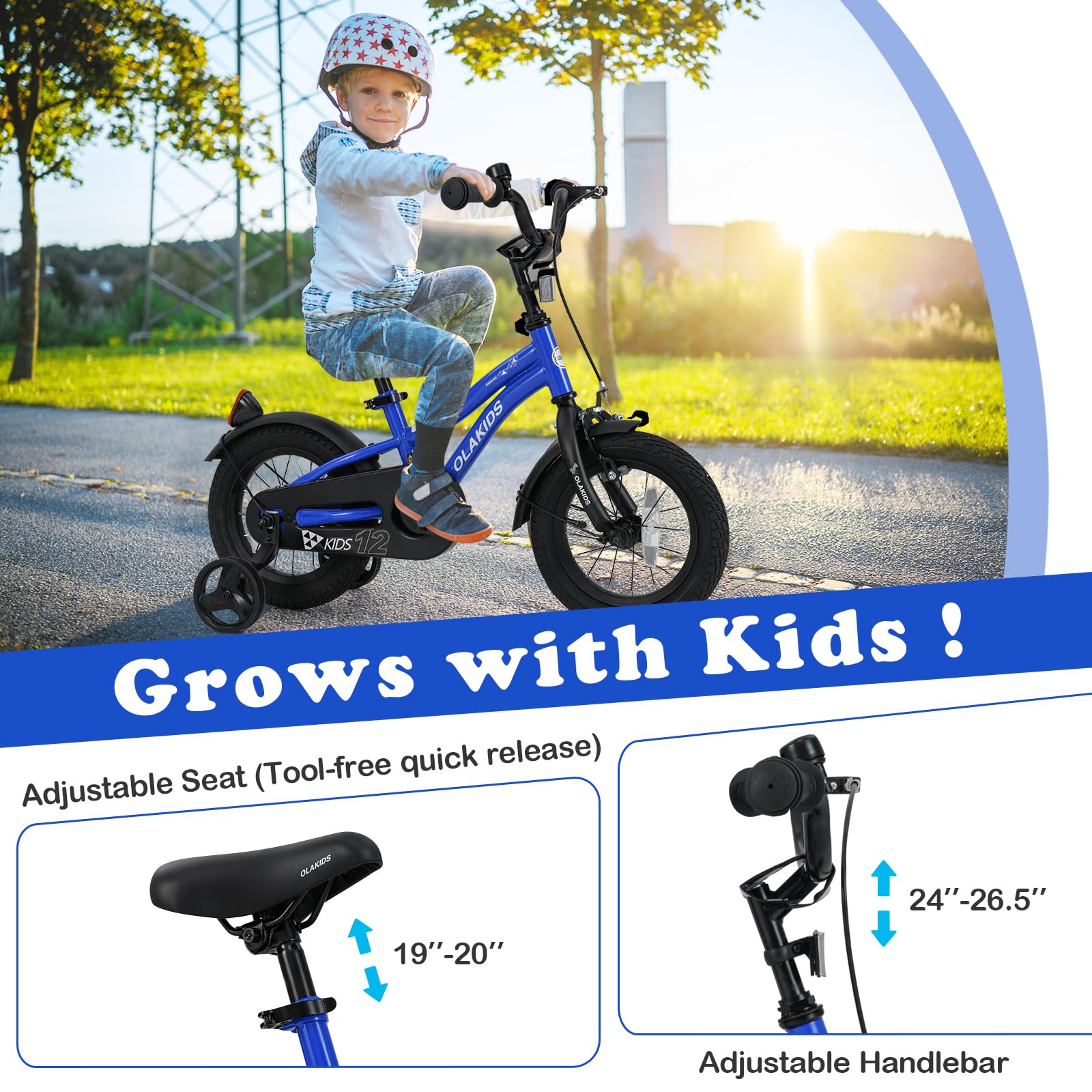Kids Bike 12 14 16 18 Inch Toddlers Bike for Boys Girls Age 3-8 Years