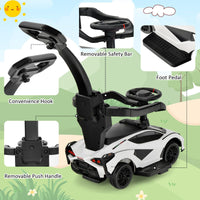 INFANS 3 in 1 Ride on Push Car, Licensed Lamborghini Baby Stroller Sliding Walking Car with Push Handle