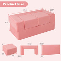 INFANS Modular Kids Play Couch, Toddler Sectional Fort Building Sofa for Playroom, Bedroom, Convertible Soft Foam Furniture