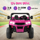 INFANS 2 Seater Ride on UTV, 12V Kids Electric Vehicle Dump Truck, Toddlers Battery Powered Car with Music