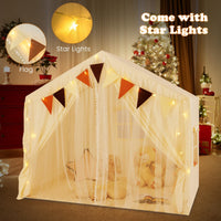 INFANS Kids Play Tent, Large Size Playhouse with Star Light Windows, Indoor Outdoor Princess Tents Castle for Toddlers